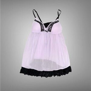 Apt. 9 Lace Trim Chemise - Black and White